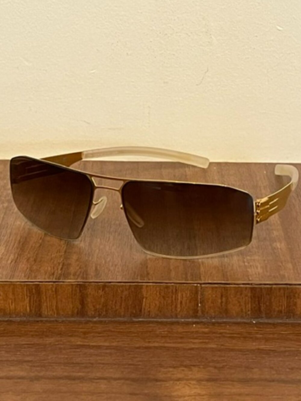 IC! Berlin Sean S Gold Frame Sunglasses, Made in Germany